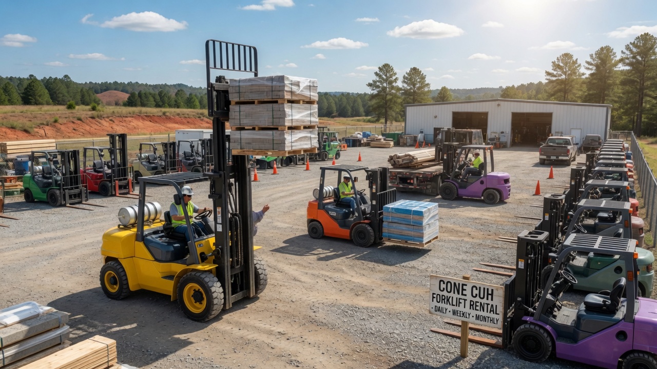 Reliable forklift rental services in Conecuh, AL featuring a range of forklifts for various tasks